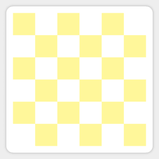 Yellow and white checkerboard print Sticker